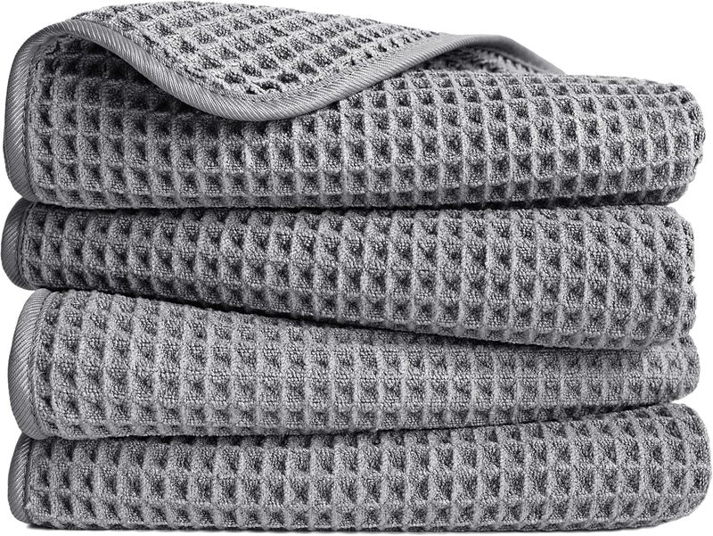 Polyte 430 GSM Microfiber Lint Free Hand Towel, 16 x 30 in, 4 Pack (Waffle Weave) - Image 1